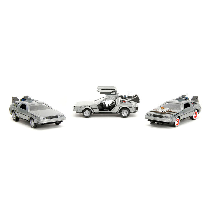 Back to the Future 40th Anniversary Time Machine pack 3 Dlorean-8