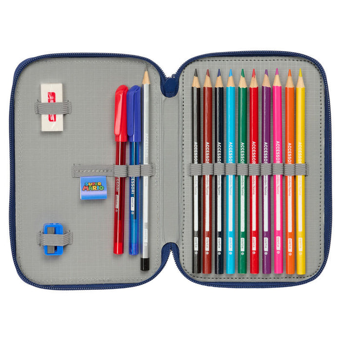 Super Mario Bros Mamma Mia double pencil case 29pcs-4