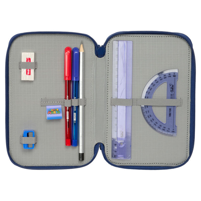 Super Mario Bros Mamma Mia triple pencil case 37pcs-4