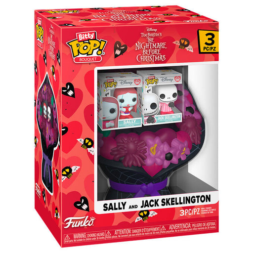 Bitty POP Bouquet figure Disney Nightmare Before Christmas Sally And Jack Skellington Valentines day-1