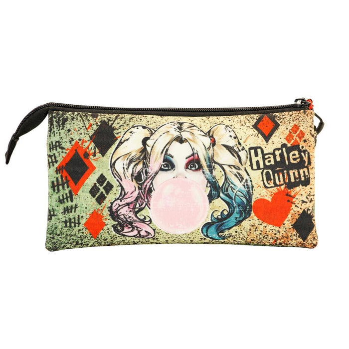 DC Comics Harley Quinn Mad Love triple pencil case-3