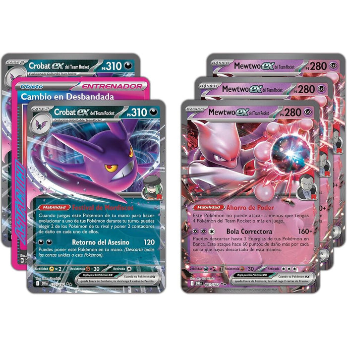 Spanish Pokemon Rockets Mewtwo Ex League Battle Deck Blister of collectible cards-4