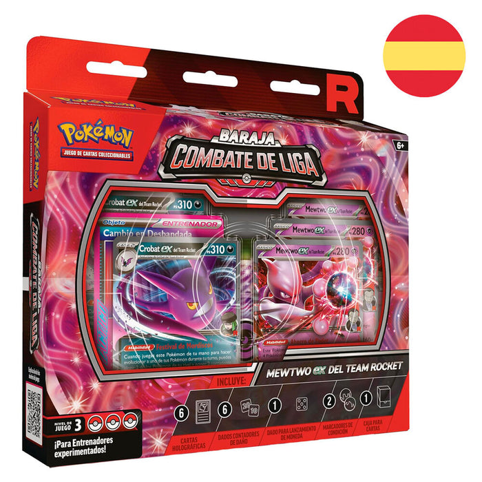 Spanish Pokemon Rockets Mewtwo Ex League Battle Deck Blister of collectible cards-5