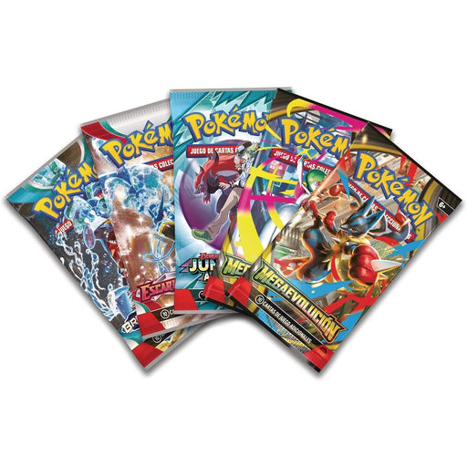 Latin American Pokemon Mega Lucario Ex Blister set collectible cards-1