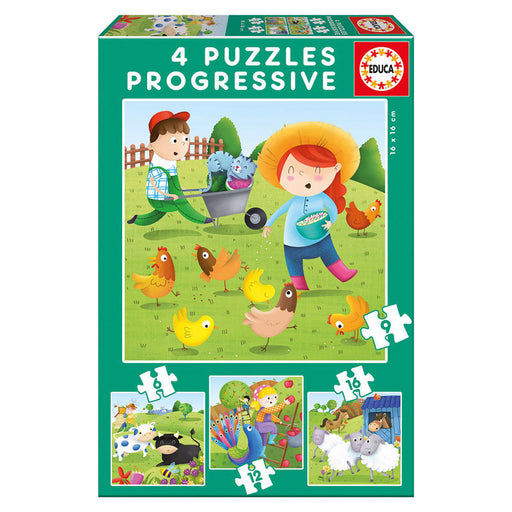 Farm Animals Progressive puzzle 6-9-12-16pcs-0
