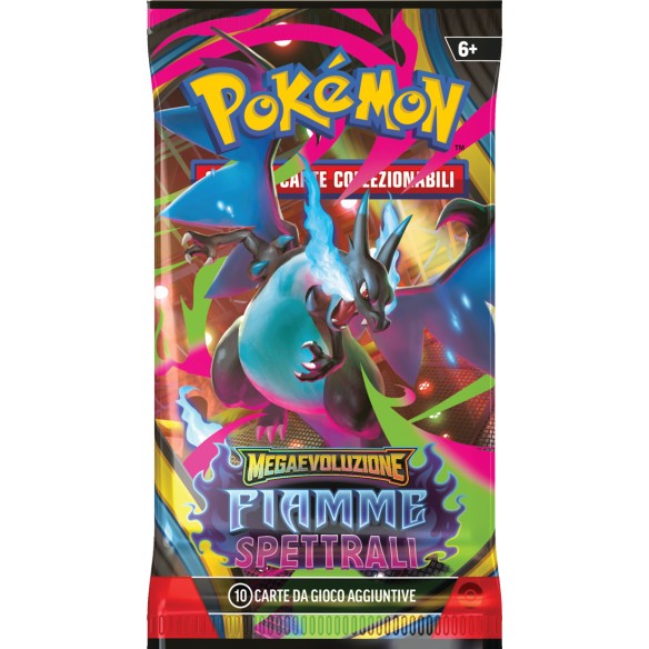 Bustina Pokémon Megaevoluzione Fiamme Spettrali 10 Carte ITA Collezionabili