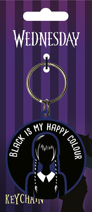Portachiavi Wednesday Black is My Happy Colour-0