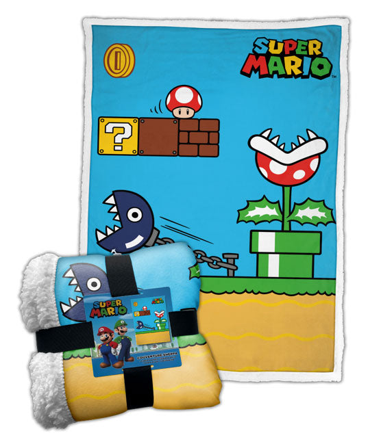 Super Mario Vintage Sherpa Blanket