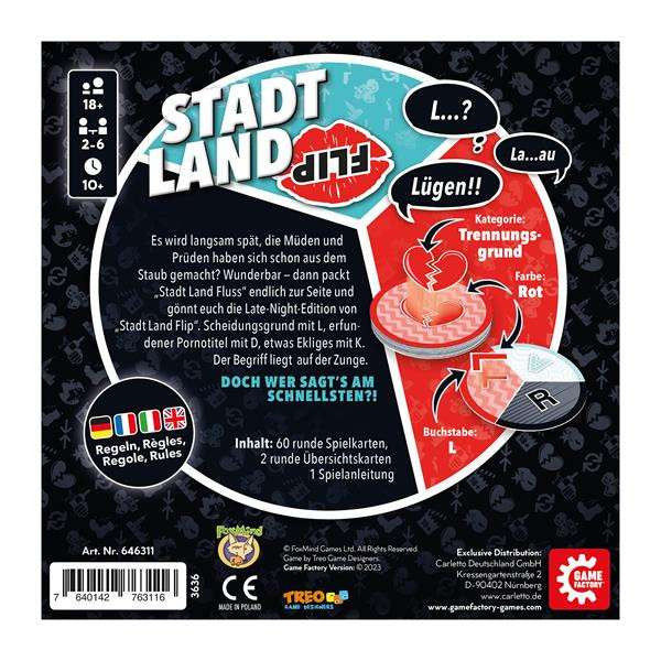 Stadt Land Flip Notte Brava: Gioco di Parole Irriverente per Adulti 18+