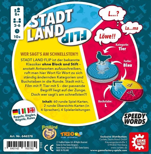 Gioco di Parole Veloce Città Campagna Flip: Sfida di Vocabolario per Menti Agili