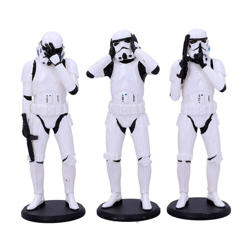 Set 3 Statuette Stormtrooper Saggezza Star Wars Resina Dipinte a Mano