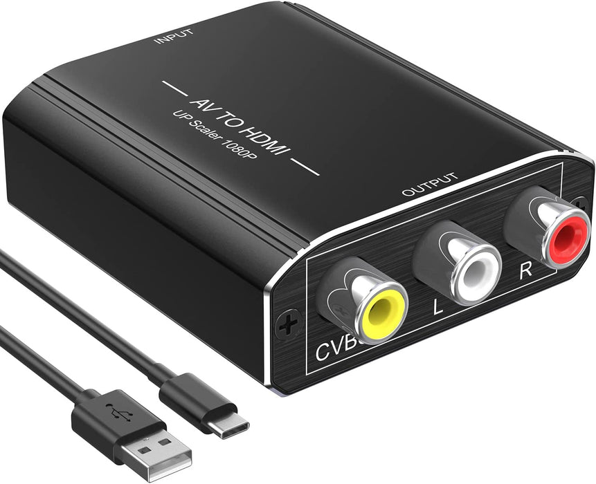 Adattatore RCA HDMI, Convertitore RCA to HDMI,AV a HDMI convertitore Supporta 1080P 60Hz Adatto per PS2/3,Xbox,N64,WII