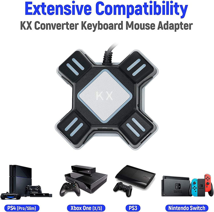 Convertitore KX per Tastiera del Mouse USB Adattatore Compatibile con PS4/Xbox One/Nintendo Switch/PS3/Xbox360