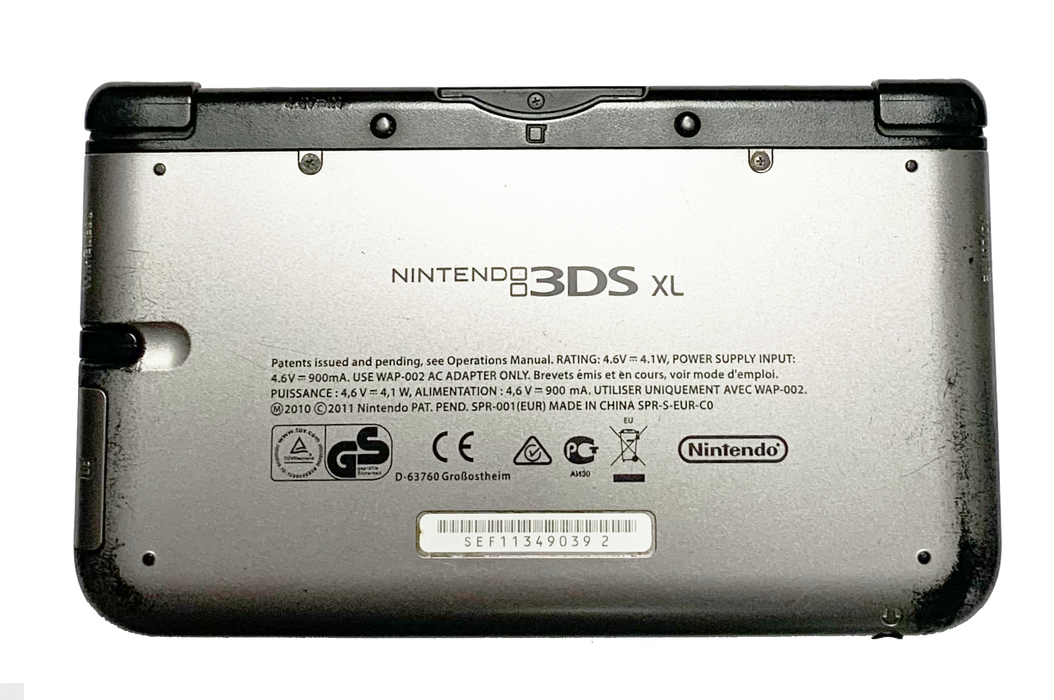 Nintendo 3DS - XL Console #silver + power supply [heavy signs of use) (used] - (RESTART)